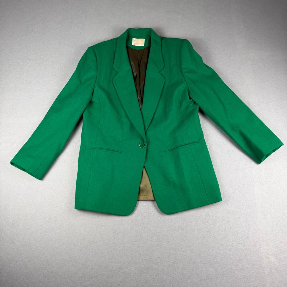 Vintage Pendleton Green Wool Blazer Made in USA